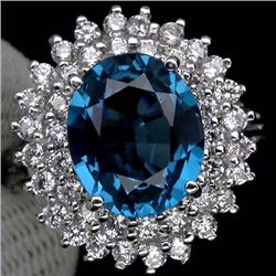 Stunning London Blue Topaz & Sapphire Ring