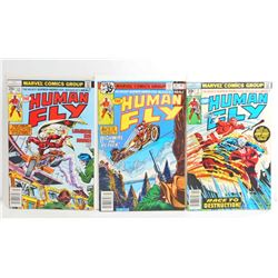 LOT OF 3 VINTAGE HUMAN FLY COMIC BOOKS - 1978 & 1977