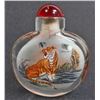 Image 1 : REVERSE PAINTED TIGER SCENE SNUFF BOTTLE