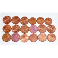 LOT OF 18 FOREIGN COINS