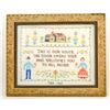 Image 1 : 1965 CROSS STITCH SAMPLER IN GOLD GILT FRAME
