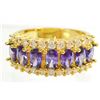 Image 1 : GOLD FILLED PURPLE AMETHYST LADIES RING - SIZE 7