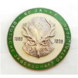 GERMAN NAZI 50 YEAR HUNTING ASSOCIATION BADGE