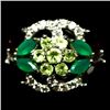 Image 1 : STERLING SIVER PERIDOT, AGATE, QUARTZ RING - SIZE 6.5