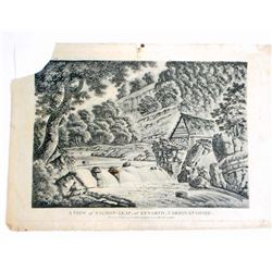 1797 ORIGINAL PRINT SALMON LEAP, KENARTH CARDIGANSHIRE