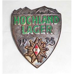 GERMAN NAZI HITLER YOUTH HJ HOCHLAND LAGER BADGE