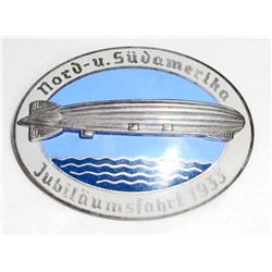 GERMAN NAZI GRAF ZEPPELIN AIR SHIP COMMEMORATIVE FLIGHT BADGE