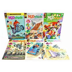 LOT OF 6 VINTAGE MOD WHEELS COMIC BOOKS - 20 & 25 CENTER COVERS