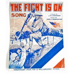 1918 THE FIGHT IS ON SONG SAMPLES SHEET MUSIC