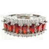Image 1 : WHITE GOLD FILLED RUBY LADIES RING - SIZE 7