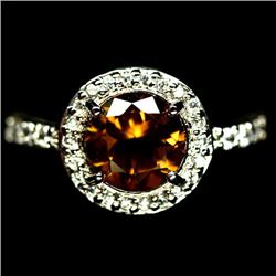 STERLING SILVER SMOKY YELLOW QUARTZ