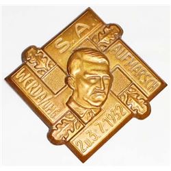 GERMAN NAZI DICTATOR ADOLF HITLER TINNIE BADGE