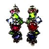 Image 1 : PAIR OF STERLING SILVER RED GARNET AND PERIDOT EARRINGS
