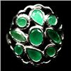 Image 1 : WHITE GOLD OVER STERLING SILVER GREEN EMERALD RING - SIZE 6.5