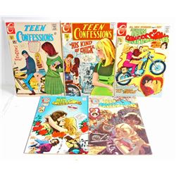 LOT OF 5 VINTAGE TEEN CONFESSIONS COMIC BOOKS