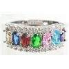 Image 1 : WHITE GOLD FILLED GEMSTONE LADIES RING - SIZE 7