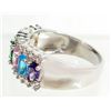 Image 2 : WHITE GOLD FILLED GEMSTONE LADIES RING - SIZE 7