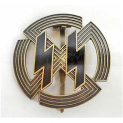 GERMAN NAZI BRONZE WAFFEN SS RUNIC BADGE