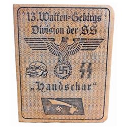 GERMAN NAZI WAFFEN SS 13TH GEBIRGS DIVISION SOLDIER IDENTIFICATION BOOK
