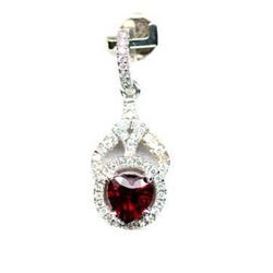 STERLING SILVER GARNET PENDANT