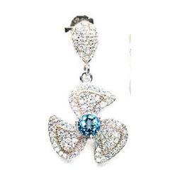 STERLING SILVER SKY BLUE TOPAZ PENDANT