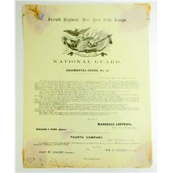 1859 SEVENTH REGIMENT FOURTH COMPANY ORDERS