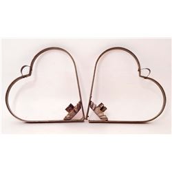 LOT OF 2 C. 1940'S HEART-SHAPED TIN CANDLE HOLDERS