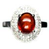 Image 1 : STERLING SILVER ORANGE HESSONITE GARNET LADIES RING - SIZE 7.5