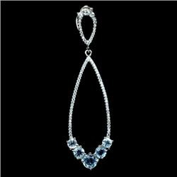 STERLING SILVER BLUE TOPAZ PENDANT