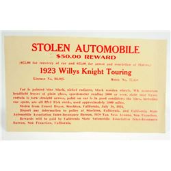 1924 WANTED POSTCARD