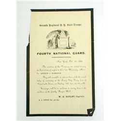 1859 SEVENTH REGIMENT FOURTH NATIONAL GUARD FLYER