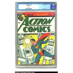 Action Comics #36 (DC, 1941) CGC FN/VF 7.0 White pages. Fred Ray's classic robot cover is the hig...
