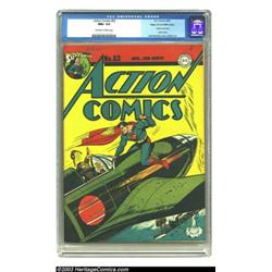 Action Comics #63 Mile High pedigree (DC, 1943) CGC NM+ 9.6 Off-white to white pages....
