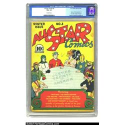 All Star Comics #3 (DC, 1940) CGC FN+ 6.5 Off-white pages. This is a Big One! With the origin and...