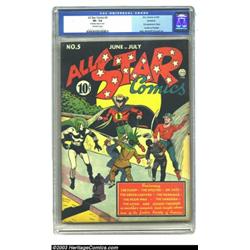 All Star Comics #5 Rockford pedigree (DC, 1941) CGC VF- 7.5 Off-white pages....