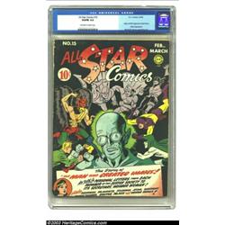 All Star Comics #15 (DC, 1943) CGC VG/FN 5.0 Off-white to white pages. The cover colors are quite...