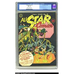 All Star Comics #18 (DC, 1943) CGC NM- 9.2 Off-white to white pages. This is one terrific cover w...