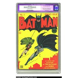 Batman #1 (DC, 1940) CGC Apparent VF+ 8.5 Moderate (P) Off-white to white pages. This is easily o...