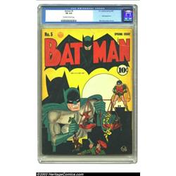 Batman #5 (DC, 1941) CGC VG 4.0 Off-white to white pages. This early <B>Bat...