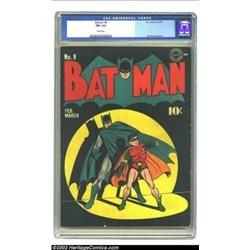 Batman #9 (DC, 1942) CGC FN+ 6.5 White pages....
