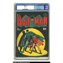 Batman #9 (DC, 1942) CGC VG+ 4.5 Off-white pages....