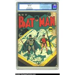Batman #10 (DC, 1942) CGC VG+ 4.5 Off-white to white pages. Our auction is always rich in high-gr...