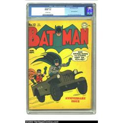 Batman #12 (DC, 1942) CGC FN/VF 7.0 Off-white pages....