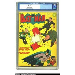 Batman #18 (DC, 1943) CGC FN- 5.5 Off-white to white pages. Jerry Robinson's patriotic cover, wit...