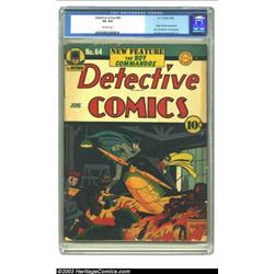 Detective Comics #64 (DC, 1942) CGC VG 4.0 Off-white pages. This issue spotlights the origin and...