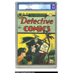 Detective Comics #80 (DC, 1943) CGC VG 4.0 Off-white pages. Whilst aboard a horse-carriage, Two-F...