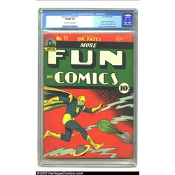 More Fun Comics #71 (DC, 1941) CGC VF/NM 9.0 Off-white to white pages....