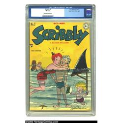 Scribbly #2 Mile High pedigree (DC, 1948) CGC VF- 7.5 Off-white to white pages. This Sheldon Maye...