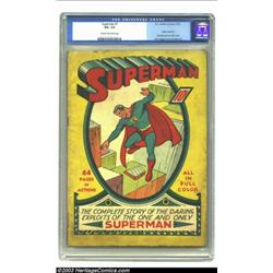 Superman #1 (DC, 1939) CGC VG- 3.5 Cream to off-white pages. The superhero credited with launchin...