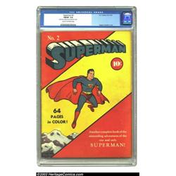 Superman #2 (DC, 1939) CGC FN/VF 7.0 Cream to off-white pages. Superman's second issue followed i...